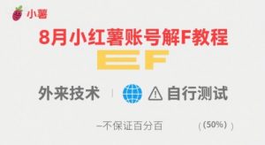 8月小红薯账号解封教程，外来技术，自行测试，不保证百分百-世康聊项目