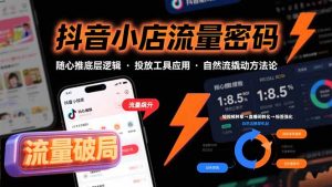 抖音小店流量密码，随心推底层逻辑，投放工具应用，自然流撬动核心方法论-世康聊项目