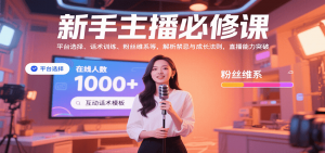 新手主播必修课：平台选择、话术训练、粉丝维系等，解析禁忌与成长法则，突破直播能力-世康聊项目