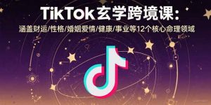 TikTok玄学跨境课：涵盖财运/性格/婚姻爱情/健康/事业等12个核心命理领域-世康聊项目