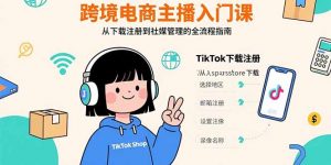 跨境电商主播入门课，TikTok下载注册，支付工具配置，社媒账号管理全流程-世康聊项目