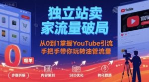 独立站卖家流量破局：从0到1掌握YouTube引流，手把手带你玩转油管流量-世康聊项目