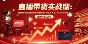 直播带货实战课：直播间搭建/选品排品/自然流三场起号技术/微付费投放技术-世康聊项目