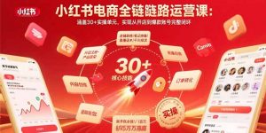 小红书电商全链路运营课：涵盖30+实操单元，实现从开店到爆款账号完整闭环-世康聊项目