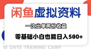 闲鱼虚拟资料新变现玩法，信息差项目，一次出单两份收益，无需囤货，可批量矩阵，零基础小白也能日入多张-世康聊项目