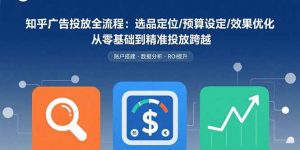 知乎广告投放全流程：选品定位/预算设定/效果优化 从零基础到精准投放跨越-世康聊项目