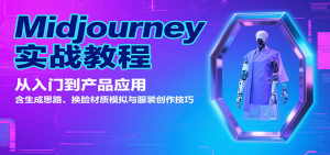 Midjourney实战教程：从入门到产品应用，含生成思路、换脸材质模拟与服装创作技巧-世康聊项目