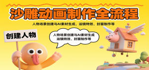 沙雕动画制作全流程：人物场景创建与AI素材生成，运镜特效、封面制作等-世康聊项目