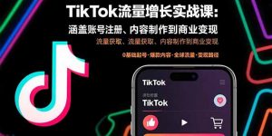 TikTok流量增长实战课:涵盖账号注册、流量获取、内容制作到商业变现-世康聊项目