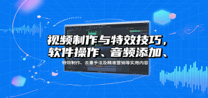 视频制作与特效技巧：软件操作、音频添加、特效制作、去重手法及精准营销等实用内容-世康聊项目