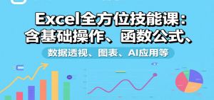 Excel全方位技能课：含基础操作、函数公式、数据透视、图表、AI应用等-世康聊项目
