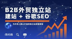 B2B外贸独立站建站+谷歌SEO，为外贸人精心打造的独立站获客教程-世康聊项目
