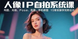 人像IP自拍系统课：构图、光线、Pose、氛围、手机修图 15章实操学完即出片-世康聊项目