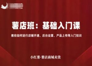 小红薯薯店商城卖货，基础入门课，教你如何进行店铺开通、后台设置、产品上传等入门知识-世康聊项目