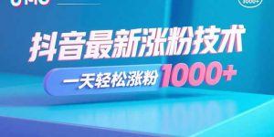 抖音最新涨粉技术，一天轻松涨粉1000+-世康聊项目