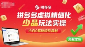 拼多多虚拟精细化少品玩法实操,小白0基础轻松复制-世康聊项目
