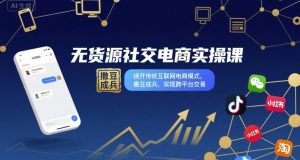 无货源社交电商实操课，绕开传统互联网电商模式，撒豆成兵，实现跨平台交易-世康聊项目