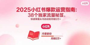 2025小红书爆款运营指南：38个独家流量秘笈，快速掌握从冷启动到月销5万+-世康聊项目