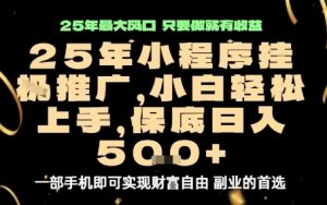 微信小程序挂G推广,解放双手,保底日入5张【揭秘】-世康聊项目