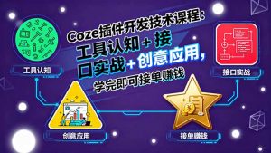 Coze插件开发技术课程：工具认知+接口实战+创意应用，学完即可接单赚钱-世康聊项目