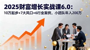 2025财富增长实战课6.0：10万起步+7大风口+6行业案例，小团队年入200万-世康聊项目