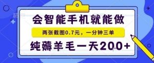 手机项目，二十秒一单，纯薅羊毛一天2张+做就有【揭秘】-世康聊项目