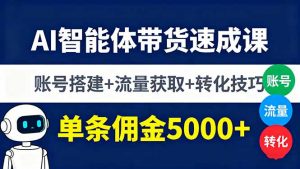 AI智能体带货速成课，账号搭建+流量获取+转化技巧，单条佣金5000+-世康聊项目