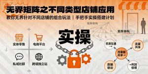 无界矩阵之不同类型店铺应用，教你无界针对不同类型店铺的组合玩法应用，手把手实操搭建计划-世康聊项目