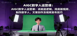 AIGC数字人运营课：讲底层逻辑，找底版视频、制作数字人，文案创作及视频发布技巧-世康聊项目