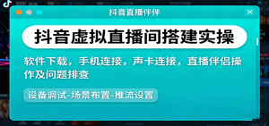 抖音虚拟直播间搭建实操、软件下载，手机连接，声卡连接，直播伴侣操作及问题排查-世康聊项目