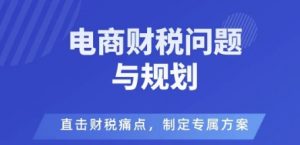电商企业财税风险与规避，直击财税痛点，制定专属方案-世康聊项目