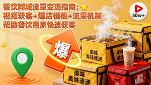 餐饮同城流量变现指南：视频获客+爆店模板+流量机制 帮助餐饮商家快速获客-世康聊项目