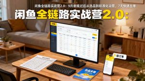 闲鱼全链路实战营2.0：9月新规过后从选品到标准化运营，7天快速出单-世康聊项目