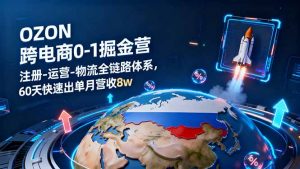 OZON跨境电商0-1掘金营：注册-运营-物流全链路体系，60天快速出单月营收8w-世康聊项目