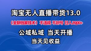 淘宝无人直播13.0,公域私域技术,不封号,不违规布局下半年旺季赛道,日入1K+(独家技术)【揭秘】-世康聊项目