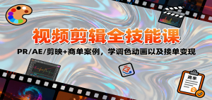 2025视频剪辑全技能课:PR/AE/剪映+商单案例,学调色动画以及接单变现-世康聊项目