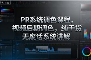 PR系统调色课程，视频后期调色，纯干货无废话系统讲解-世康聊项目