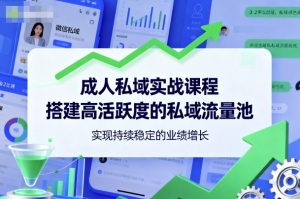 成人私域实战课程，搭建高活跃度的私域流量池，实现持续稳定的业绩增长-世康聊项目