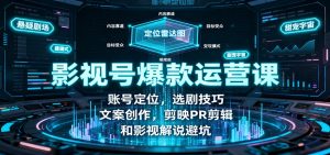 影视号爆款运营课：账号定位，选剧技巧，文案创作，剪映PR剪辑和影视解说避坑-世康聊项目