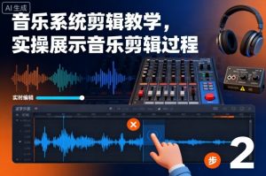 音乐系统剪辑教学,实操展示音乐剪辑过程-世康聊项目