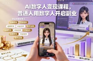 AI数字人变现课程，普通人用数字人开启副业-世康聊项目