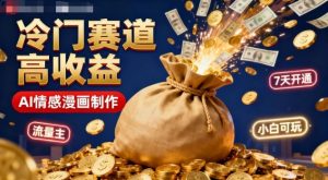 公众号冷门赛道，用AI做情感漫画，7天开通流量主，操作简单，小白可玩-世康聊项目