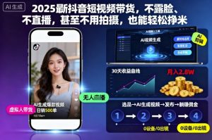 2025最新抖音短视频带货，不露脸、不直播，甚至不用拍摄，也能轻松挣米-世康聊项目