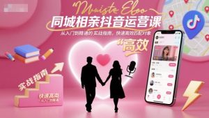 同城相亲抖音运营课,从入门到精通的实战指南,快速高效匹配对象-世康聊项目