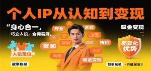 个人IP从认知到变现，身心合一，巧立人设，全网霸屏，吸金变现-世康聊项目