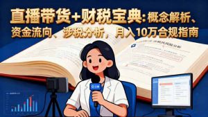 直播带货+财税宝典：概念解析、资金流向、涉税分析，月入10万合规指南-世康聊项目