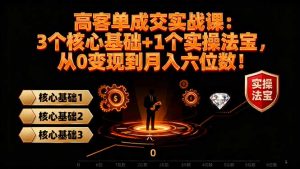 高 客单成交实战课：3个核心基础+1个实操法宝，从0变现到月入六位数！-世康聊项目