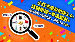 小红书虚拟陪跑3.0：店铺搭建+单品服务+细分铺货+选品技术，单店日入100+-世康聊项目