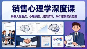 销售心理学深度课，讲解人性弱点、心理操控、成交技巧，36个密码实战应用-世康聊项目