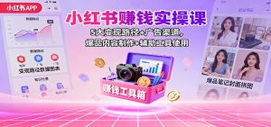 小红书赚钱实操课:5大变现路径+广告渠道,爆品内容制作+辅助工具使用-世康聊项目